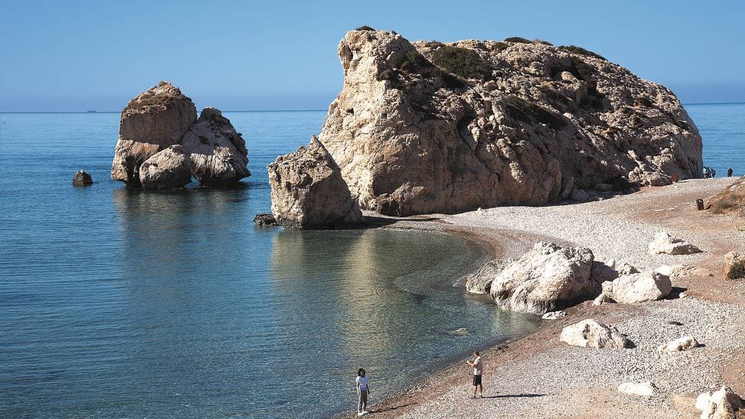 aphrodites rock and beach paphos